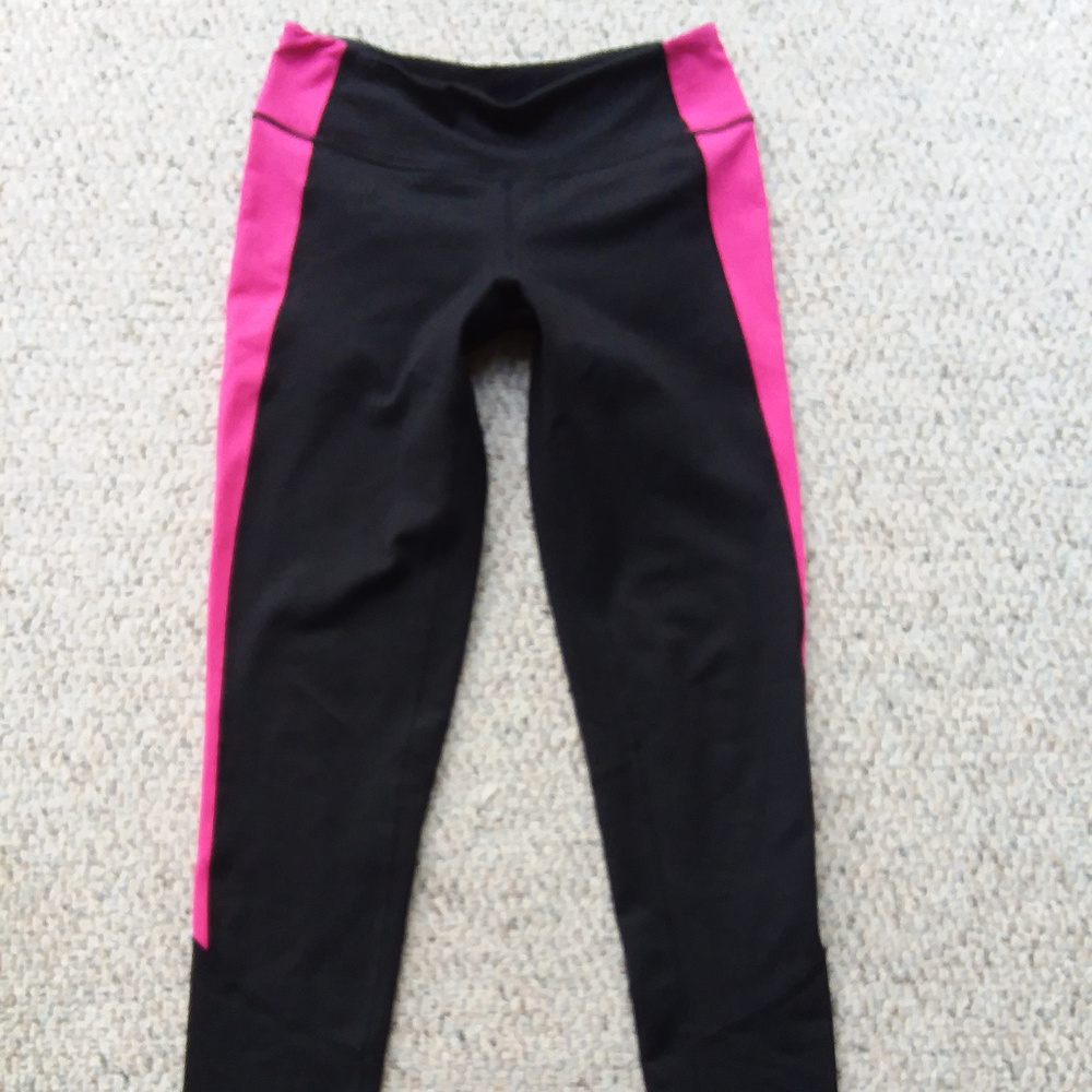 Zella 'Live-In' black & pink athletic leggings *Luon fabric - Size XS